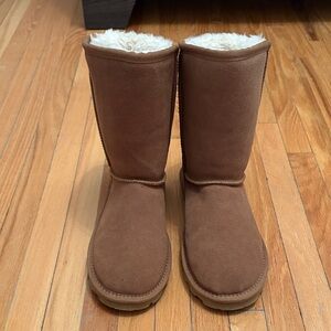 DREAM PAIRS Women's Mid Calf Winter Snow Boots Fashion Fuzzy Chic Buckle Booties